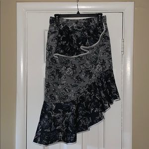 Keepsake asymmetrical floral skirt